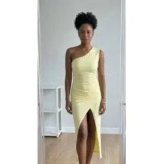 GENERICO - Vestido asimetrico largo casual