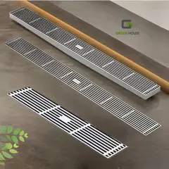 GREEN HOUSE - SUMIDERO DE ACERO SUS 304 RECTANGULAR 8X60CM SATINADO