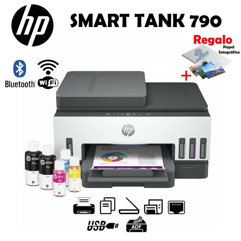 IMPRESORA MULTIFUNCIONAL SMART TANK 790 WIFI - RED - DÚPLEX - ADF