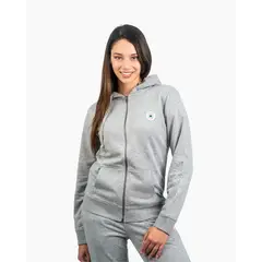 CONVERSE - Polera Mujer Core Full Zip Gris