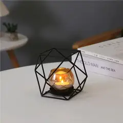 MULTITOP - PORTA VELA METAL GEOMETRICO 10.8X10.8X11.3 NEGRO KX19-16