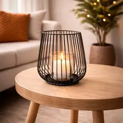 MULTITOP - PORTA VELA METAL REJILLA 9.5X12X15.5CM NEGRO KX19-60