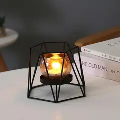 MULTITOP - PORTA VELA METAL TRIANGULOS 14X12.3X10.2CM NEGRO KX19-17