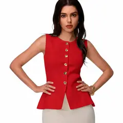 GENERICO - Chaleco Mujer 463G-20 zhara Hilo Color Rojo