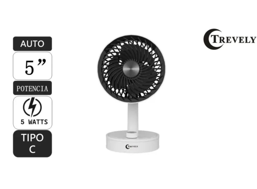 Ventilador portátil recargable 5 Blanco 5W