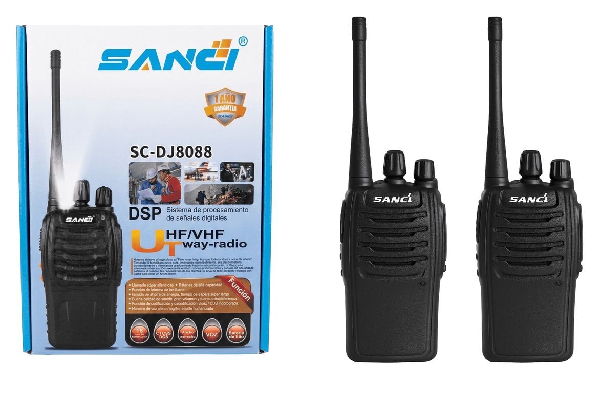 Radio Bidireccional Walkie Talkies Sanci SC-DJ8088 Color Negro