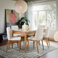 PAZART MUEBLES - COMEDOR 6 SILLAS WIND 1.6 CITY BEIGE CLARO