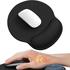 SEISA - Mouse Pad De Gel Ergonómico Alfombrilla Reposa Muñeca Negro