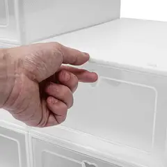 GENERICO - PACK X12 CAJA PLÁSTICA DE ZAPATO PLEGABLE APILABLE VERDE AGUA