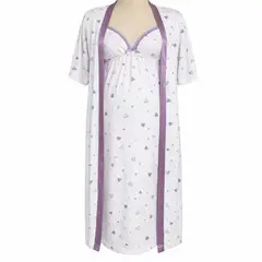 GENERICO - Bata Manga Corta /embarazo / Post Parto 2 Piezas