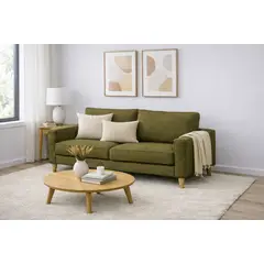 ARTSOFA - Sofá Dos Cuerpos Nordik Verde Olivo Antifluido + Obsequio