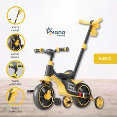 GENERICO - Bicicleta Guía 3 en 1 para Niños «CYCLO GUÍA» YELLOW