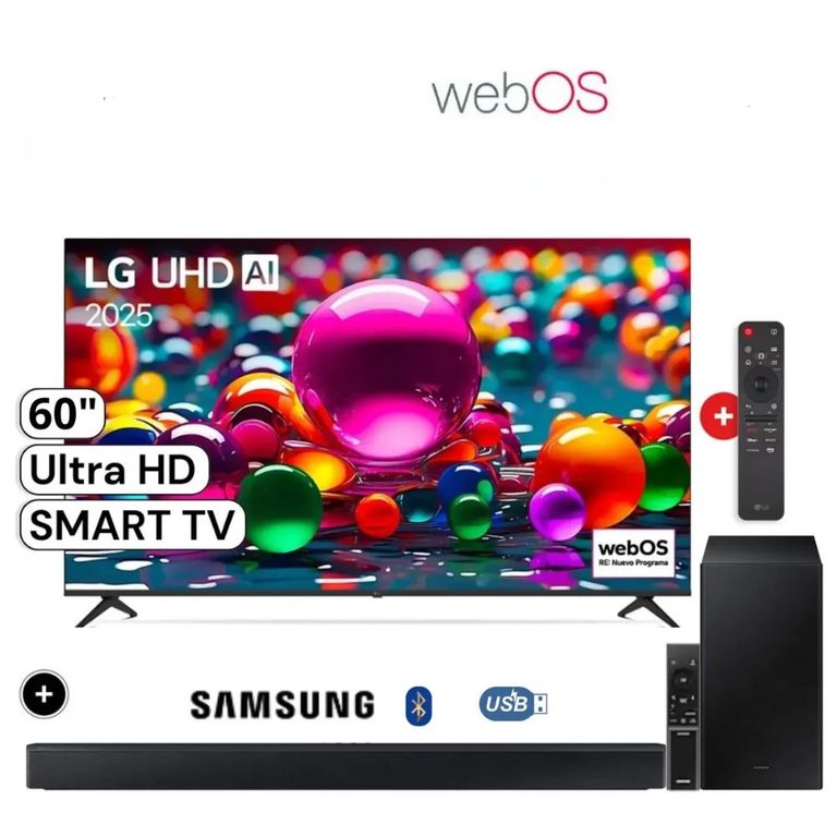 Televisor 60 Smart UHD 4K Thinq Ai 60UA8050PSA + Soundbar HW B450