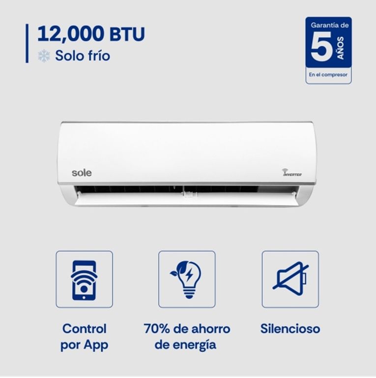Aire Acondicionado Split Inverter Wifi 12 KBTU SOLAIR013