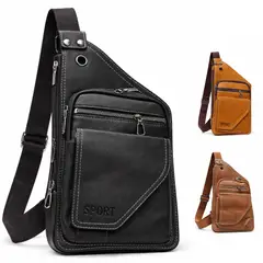 INSPIRA MARKET - Mochila Morral Bandolera Riñonera de Cuero Pu Accesorio para Hombre