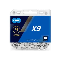KMC - CADENA BICICLETA SILVER X9 116 LINKS 1/2X11/128