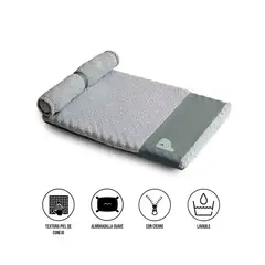 S&T - Cama Para Perro Con Almohada Felpa Conejo Gris Talla Xl- SG-PK-15-2XL-GREY