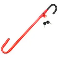GENERICO - Bastón De Seguridad Timón A Pedal De Metal Para Auto Color Rojo