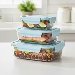 PENTHA - Tapers de Vidrio Herméticos con Válvula - 3und Azul