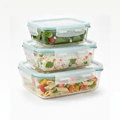 PENTHA - Tapers de Vidrio Herméticos con Válvula - 3und Verde Agua