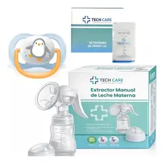 TECH CARE - Set Extractor De Leche + Chupon Avent + 25 Bolsas De Leche