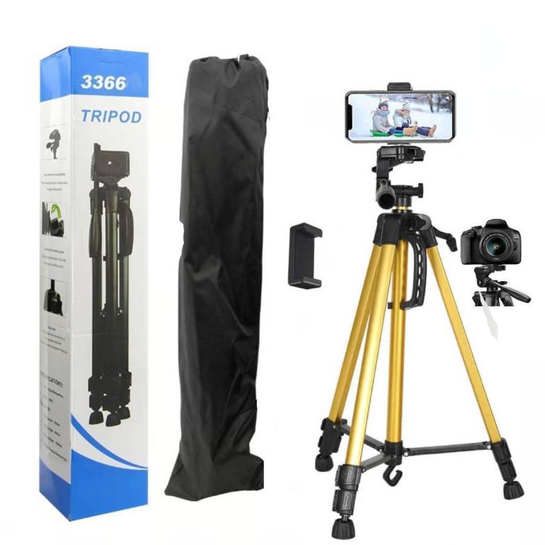 Trípode Para Cámara Celular 140 cm Profesional Dorado 360°