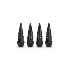 GENERICO - Tapa Pitón De Llanta Metálica Punta Mediana Universal Negro 4Pcs