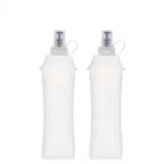 GENERICO - Botella flask de agua flexible enrollable deportivo hidratación running 500 ml - BLANCO