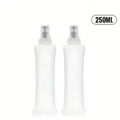 GENERICO - Botella flask de agua flexible enrollable deportivo hidratación running 250 ml - BLANCO