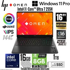 HP - Laptop OMEN 16-AM0073DX Intel Core Ultra 7 255H 16GB RAM 1TB SSD RTX 5060-8GB 16" WUXGA 144 Hz