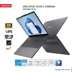 LENOVO - LAPTOP IDEAPAD SLIM 3 INTEL I5-13420H 16GB DDR5 512GB SSD INTEL UHD 15.3" 2K GREY FD