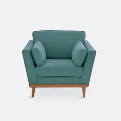 NACIONAL - Butaca Sillón Moderno Con Cojines Patas De Madera TORMUND