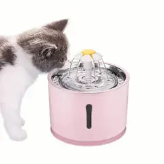 GENERICO - FUENTE BEBEDERO PARA MASCOTAS 2.4 L ACERO - ROSA