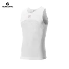 ROCKBROS - Chaleco deportivo malla capa base ciclismo secado rapido XL Blanco Talla única