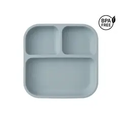 GENERICO - Plato de silicona cuadrado Color Acero