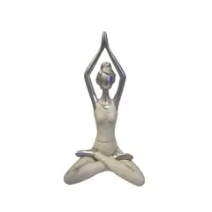 GENERICO - Adorno Decorativo Figura Yoga Plateada - Adorno Elegante para Sala Regalo Ideal