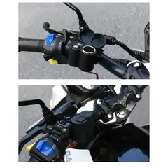 GENERICO - Cargador USB con enchufe de 12v mas encendedor cigarrillos para Moto Carro