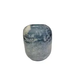 GENERICO - Jarrón Decorativo de Vidrio – Acabado Marmoleado Azul y Blanco - Adorno Elegante para Sala Regalo Ideal