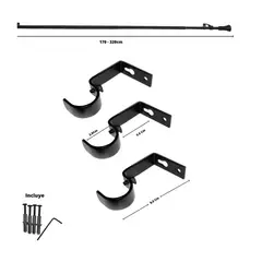 GENERICO - Set extensible conico negro para cortina