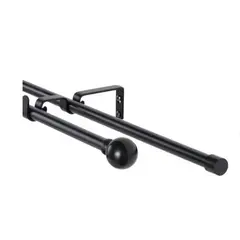 GENERICO - Set doble extensible negro para cortina