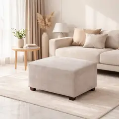 SALA FABULOSA - Funda de baúl , puff o banqueta en terciopelo talla standard GRIS