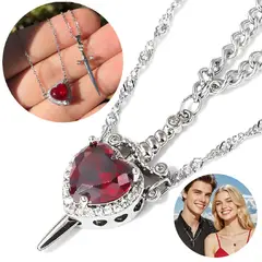 GENERICO - Collar De Pareja Corazón Y Espada Regalo Unico Exclusivo