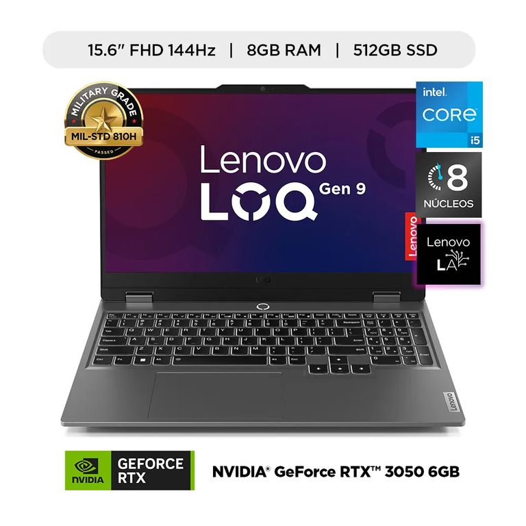 Gamer Intel Core I5 RTX3050 8GB 512GB SSD Loq 12° Gen 156 144hz