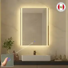 OEM - Espejo LED Tactil 50x70 cm MIRPA Luz Calida