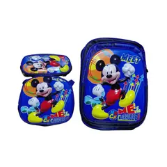 GENERICO - Mochila escolar Mickey Mouse set x3