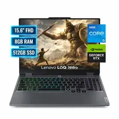 LENOVO - Laptop LOQ Intel Core i5 12450HX 8GB RAM 512GB SSD 6GB RTX 3050 15.6" FHD