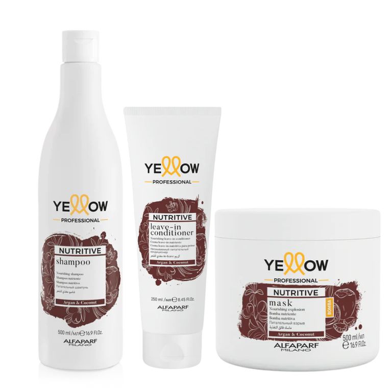 YELLOW BY ALFAPARF - Nutritive Shampoo 500ml Mascarilla 500ml Leavein