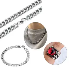 VIKINGO - Cadena Con Pulsera y anillo ojo de dragon Acero Inoxidable 8mm