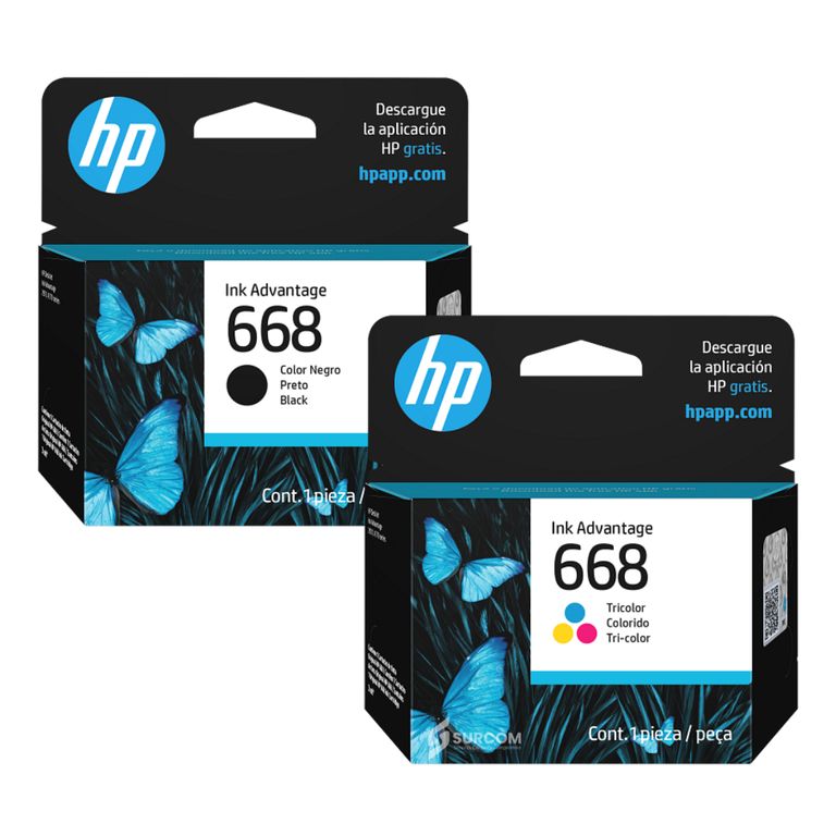 PACK DE TINTAS 668 NEGRO Y TRICOLOR 7FP36VL 7FP37VL