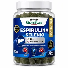 GENERICO - Sottcor Gomitas de Espirulina con Selenio 150 Gomitas Suplemento Alimenticio